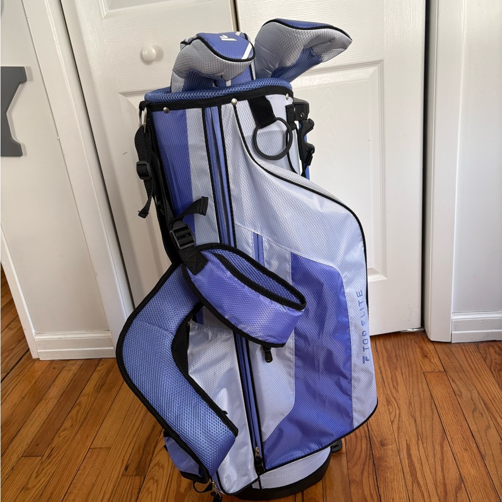 Blue and White Golf Bag